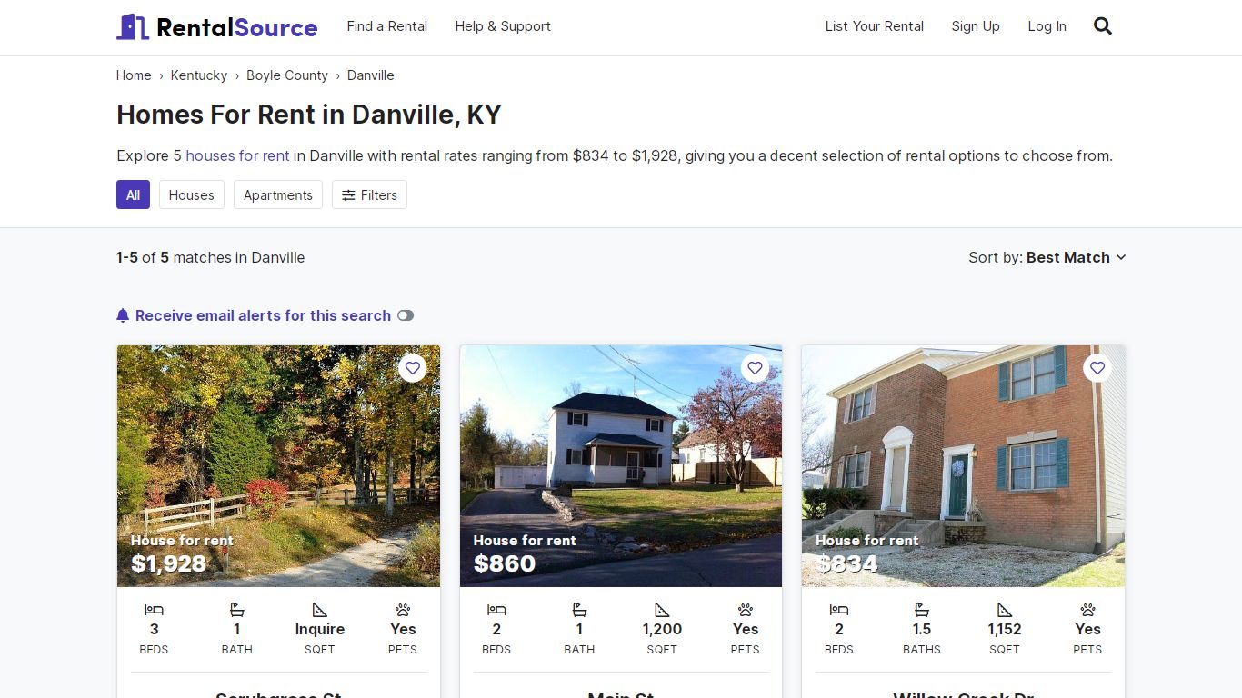 Homes For Rent in Danville, KY - 5 Homes | RentalSource